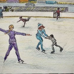 Las Vegas Ice Center - My sketch of some of the skaters on the ice.