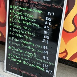 Korean BBQ Taco Box - Menu