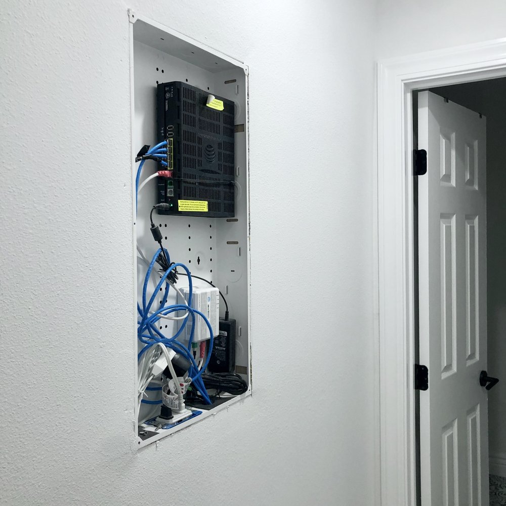 Tony Tran Construction - Media box for Gigabit Ethernet! Thanks to Francis for wiring up CAT6 through the house. - General Contractors Near Me Tony Tran Construction - Media box for Gigabit Ethernet! Thanks to Francis for wiring up CAT6 through the house. - General Contractors Near Me