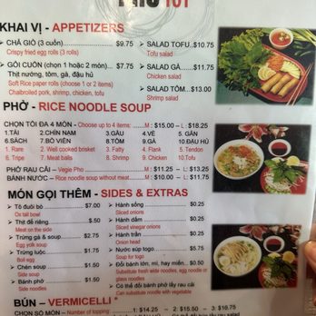 Pho 101 - Menu - Vietnamese Near Me - Westminster, California