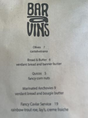 Menu photo 3 Bar a Vins Charlotte, NC