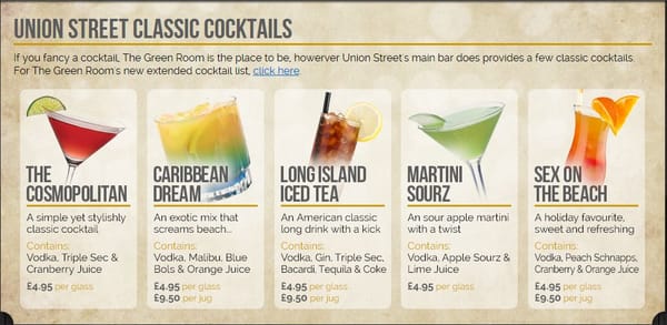Menu photo 2 The Union Street Bar Belfast, BFS