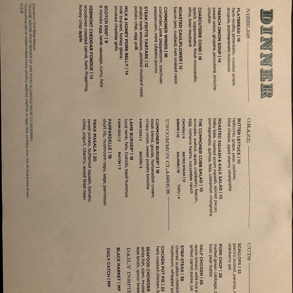 The Commoner - Dinner menu - New American Near Me - Pittsburgh, Pennsylvania The Commoner - Dinner menu - New American Near Me - Pittsburgh, Pennsylvania