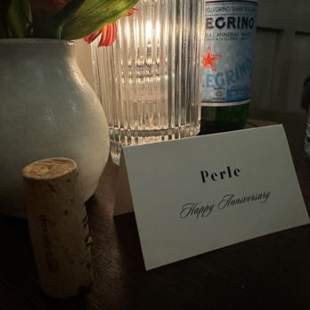 Perle Restaurant - The little Happy Anniversary card that was waiting for us at our table. - New American Near Me - Pasadena, California Perle Restaurant - The little Happy Anniversary card that was waiting for us at our table. - New American Near Me - Pasadena, California