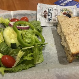 Half chicken salad sandwich and garden salad Half chicken salad sandwich and garden salad