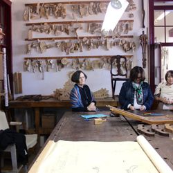 Museo de Artes Decorativas - The wood work room where students and masters copy antique furnishings, the old fashioned way!