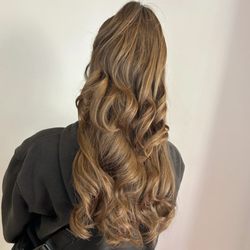 Blo Blow Dry Bar - Half-up style with curls by Uriah.