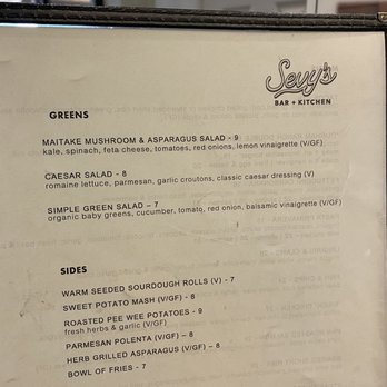 Sevys Bar and Kitchen - Menu - Bars Near Me - Aptos, California