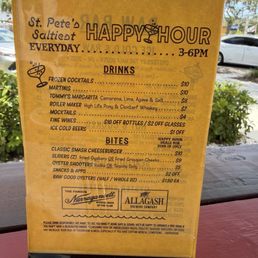Happy hour menu
