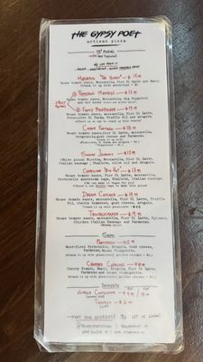 Menu photo 1 The Gypsy Poet Houston, TX Menu photo 1 The Gypsy Poet Houston, TX