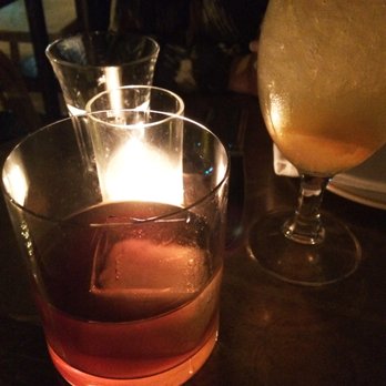 June's - Whiskey Cocktail on the left, Tiki Cocktail on the right - Breakfast & Brunch Near Me - Austin, Texas