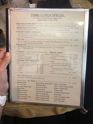 Menu photo 1 Tomo Sushi Tampa, FL