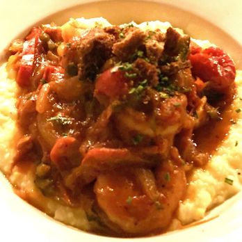 Cane and Table - Gulf Shrimp Criolla w/tamale, tomato & onion (good yet tamale slightly washes out flavor) - Cocktail Bars Near Me - New Orleans, Louisiana