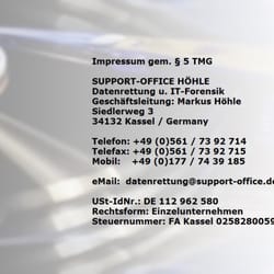 Support Office Höhle - Impressum Datenrettung Support Office Höhle