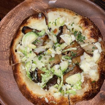 Cara Cara - Focaccia with mushrooms and brussels sprouts - New American Near Me - Los Angeles, California