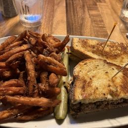 Patty Melt w/ Sweet Potato Fries