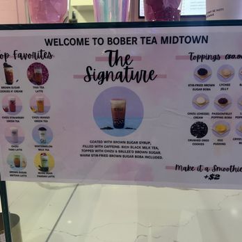 Bober Tea - Menu as of 1/2026 - Bubble Tea Near Me - Sacramento, California