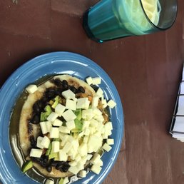 Turmeric chai tea and loaded arepas. Turmeric chai tea and loaded arepas.
