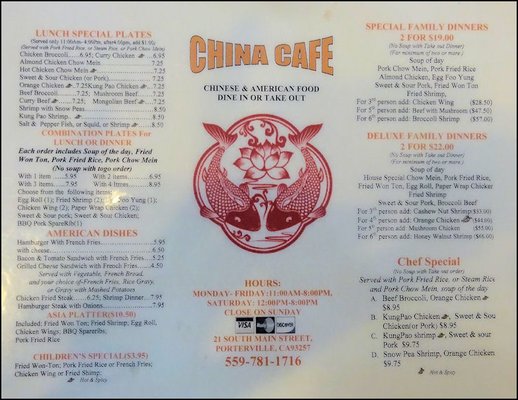 Menu photo 2 China Cafe Porterville, CA