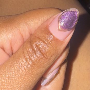 L'envie Nails & Spa - Better picture of chrome coming off in three days - Nail Salons Near Me - Pearland, Texas