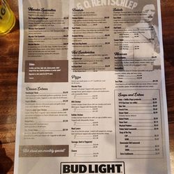 Gibs Sports Bar & Grill - Menu