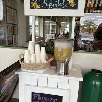 Flower Child - Fruit water at entrance - Salad Near Me - St. Louis, Missouri Flower Child - Fruit water at entrance - Salad Near Me - St. Louis, Missouri