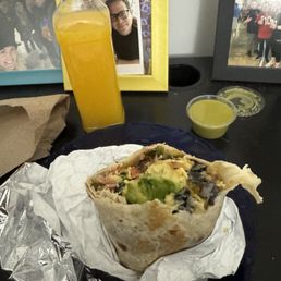 Burrito and Fresh Orange