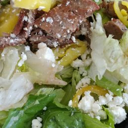 I normally order the Greek Gyro Salad from here, they have amazing house dressing. Unfortunately my recent order didn't have fresh lettuce. I normally order the Greek Gyro Salad from here, they have amazing house dressing. Unfortunately my recent order didn't have fresh lettuce.