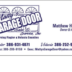 Matty's Garage Door - Business Card