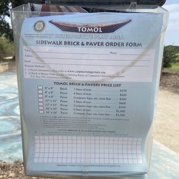 Tomol Interpretive Play Area - Order form for the sidewalk bricks. - Parks Near Me - Carpinteria, California Tomol Interpretive Play Area - Order form for the sidewalk bricks. - Parks Near Me - Carpinteria, California