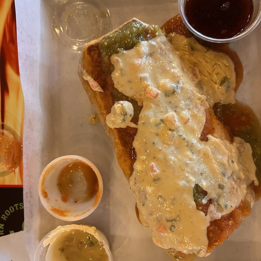 El Tejas Twist - 1 foot long birria burrito with queso - Tex-Mex Near Me - Forney, Texas