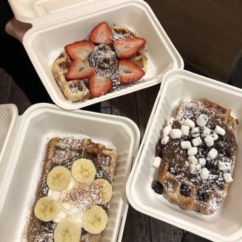 Little Gem Belgian Waffles - Gemming out waffle, Golden bear with Nutella waffle, Oreo waffle. - Desserts Near Me - Berkeley, California Little Gem Belgian Waffles - Gemming out waffle, Golden bear with Nutella waffle, Oreo waffle. - Desserts Near Me - Berkeley, California