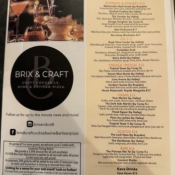 Brix & Craft - Current cocktail menu! Everything super amazing - Wine Bars Near Me - Martinez, California