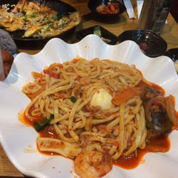 Madtongsan - Seafood with Udon noodles. Found it really spicy but I'm really white so