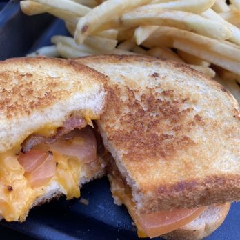 Samuel Horne's Tavern - Grilled Cheese with added bacon and tomato with a side of shoestring fries - American Near Me - Folsom, California Samuel Horne's Tavern - Grilled Cheese with added bacon and tomato with a side of shoestring fries - American Near Me - Folsom, California