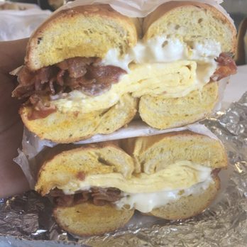 Westmont Bagel - Bacon, egg and cheese on a French toast bagel - Bagels Near Me - Haddon Township, New Jersey