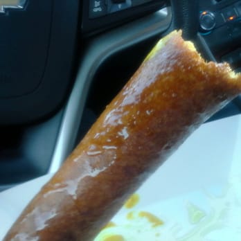 World's Best Corn Dogs - Wow....deliciousness on a stick. Drizzled w/ honey and dipped in mustard...yum.  BEST CORNDOG EVER! - Hot Dogs Near Me - Bountiful, Utah