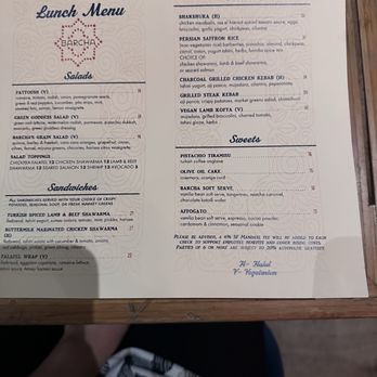 Barcha - Barcha Lunch Menu - Mediterranean Near Me - San Francisco, California