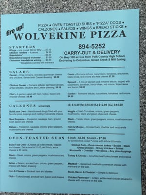 Menu photo 4 Wolverine Pizza Columbus, NC