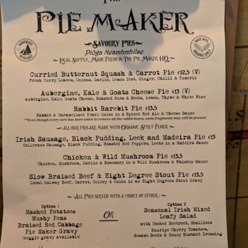 The Pie Maker - Menue had our favorites in it. - Irish Near Me - Galway, G