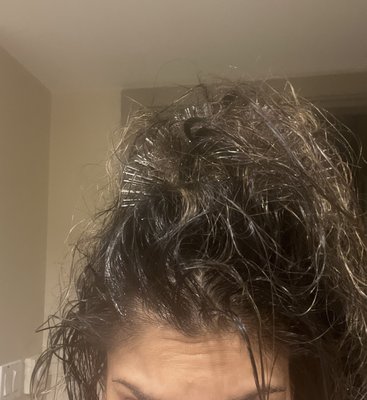 Photo of Beehive Salon - Seattle, WA, US. How it got stuck after I soaked it with conditioner. LIFE LESSON: If you have a bad hair tangle, do not wet it! It makes it worse!!!!!