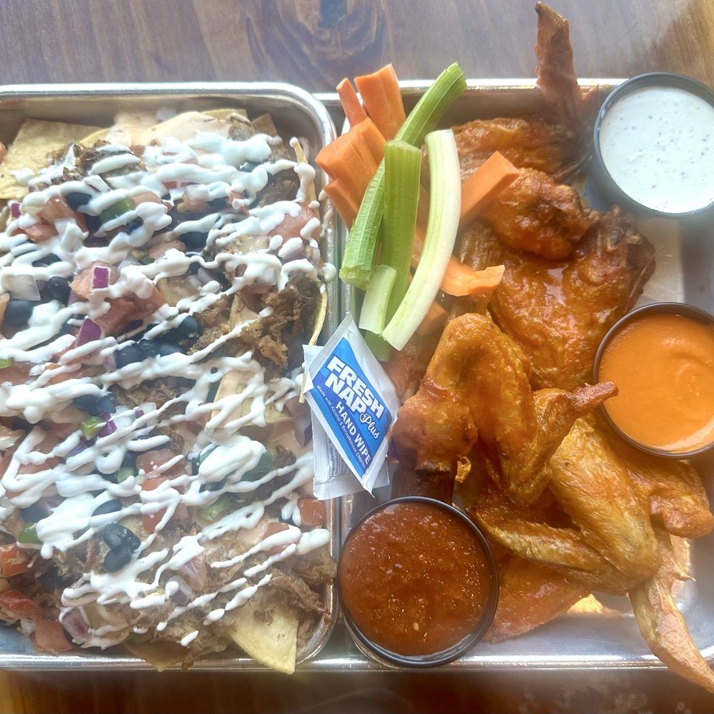 Two Dogs Taphouse - Half order nachos with smoked pulled pork - Burgers Near Me - McMinnville, Oregon Two Dogs Taphouse - Half order nachos with smoked pulled pork - Burgers Near Me - McMinnville, Oregon
