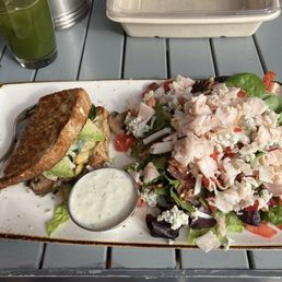 Market veggie sandwich and Cobb salad. Don't forget the kale drink
