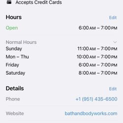 Bath & Body Works - Inaccurate information store is not open at 6 am on Friday completely a waste of my time and others