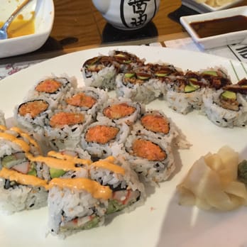Kumo Sushi - Spicy California, Spicy Tuna, Eel and Avocado (from left to right) at Kumo Sushi - Japanese Near Me - Herndon, Virginia Kumo Sushi - Spicy California, Spicy Tuna, Eel and Avocado (from left to right) at Kumo Sushi - Japanese Near Me - Herndon, Virginia
