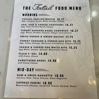 Foxtail Coffee - Food menu - Coffee Roasteries Near Me - Naples, Florida