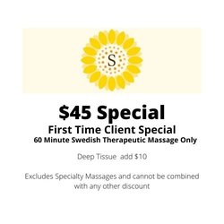 The Sunflower Spa - $20 off your first 60 or 90 min massage!