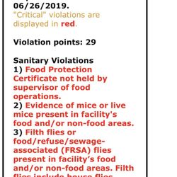 Starz Banquet Hall - Nasty violations