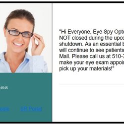 Eye Spy Optometric - Email sent out saying they are essential.