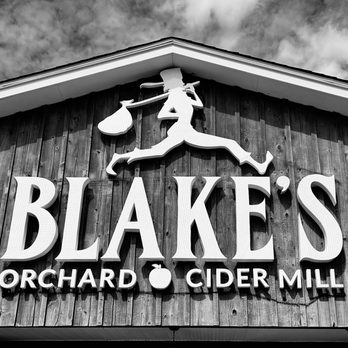 Blake's Orchard & Cider Mill - a black and white photo of the sign - Fruits & Veggies Near Me - Armada, Michigan Blake's Orchard & Cider Mill - a black and white photo of the sign - Fruits & Veggies Near Me - Armada, Michigan